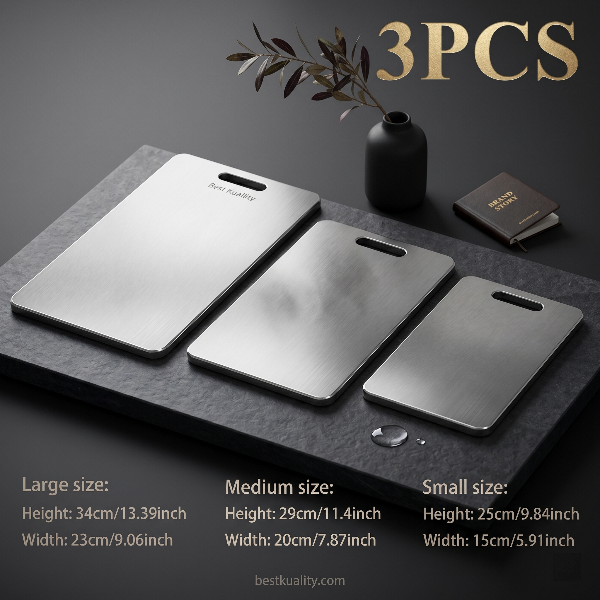 3PCS Stainless Steel Cutting Board
