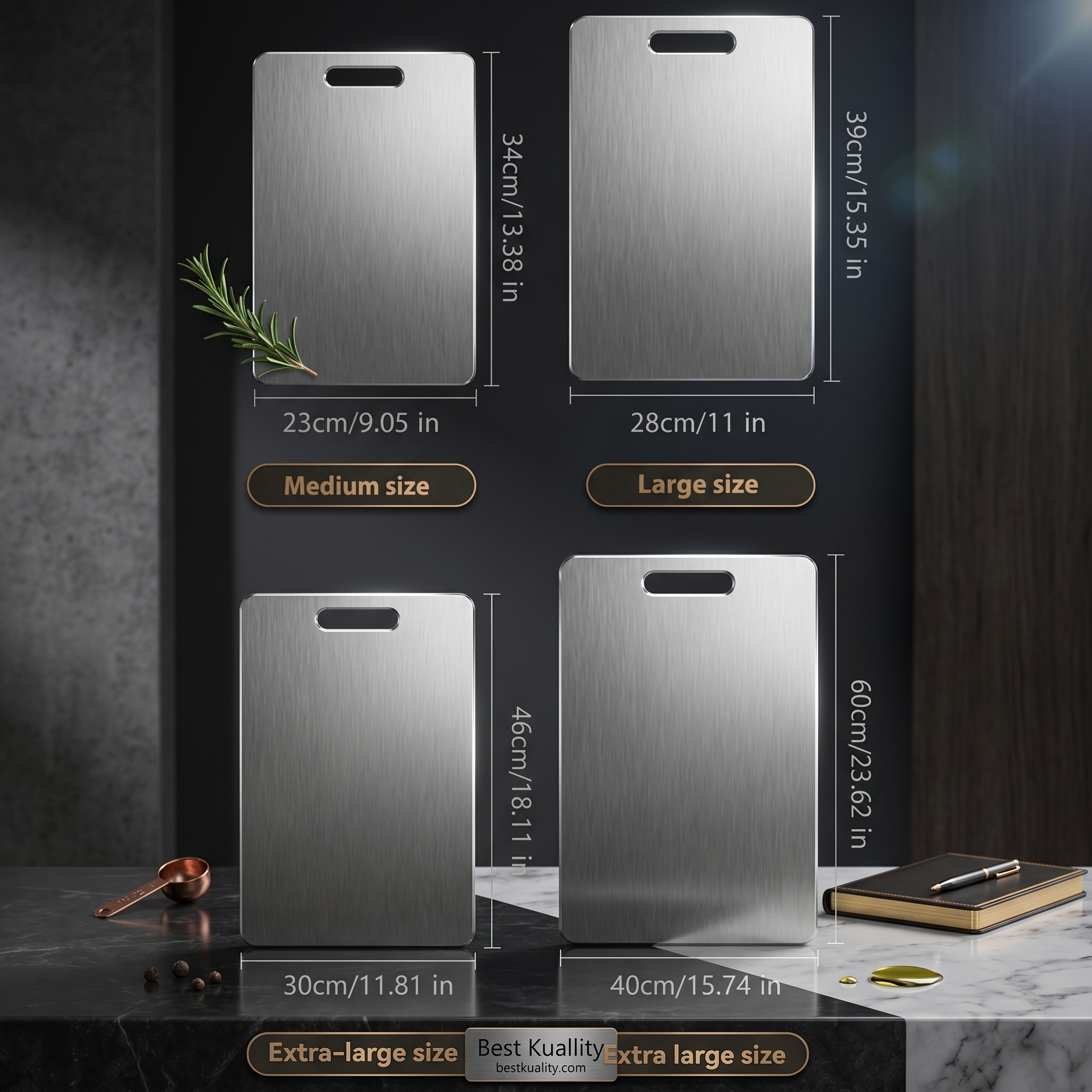 3PCS Stainless Steel Cutting Board