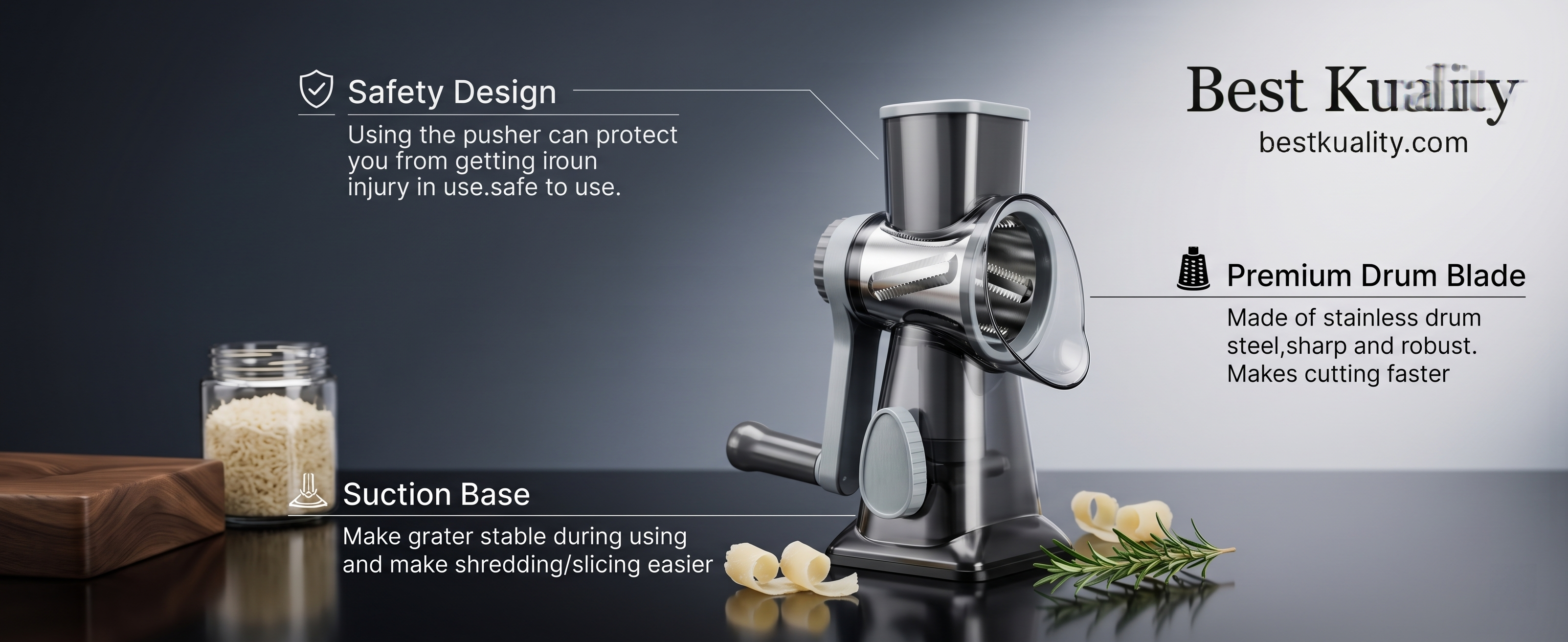 Multifunction Kitchen Rotary Grater